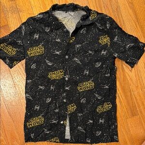 Star Wars Kids Black Button Down Shirt